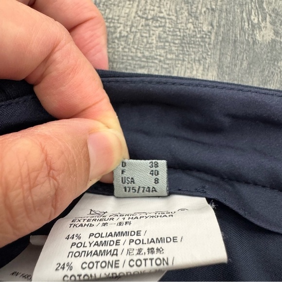 Pinko Italian Women’s Navy Gold Metallic Wide Leg Trousers Pants US Size 8 EUC - Picture 6 of 11